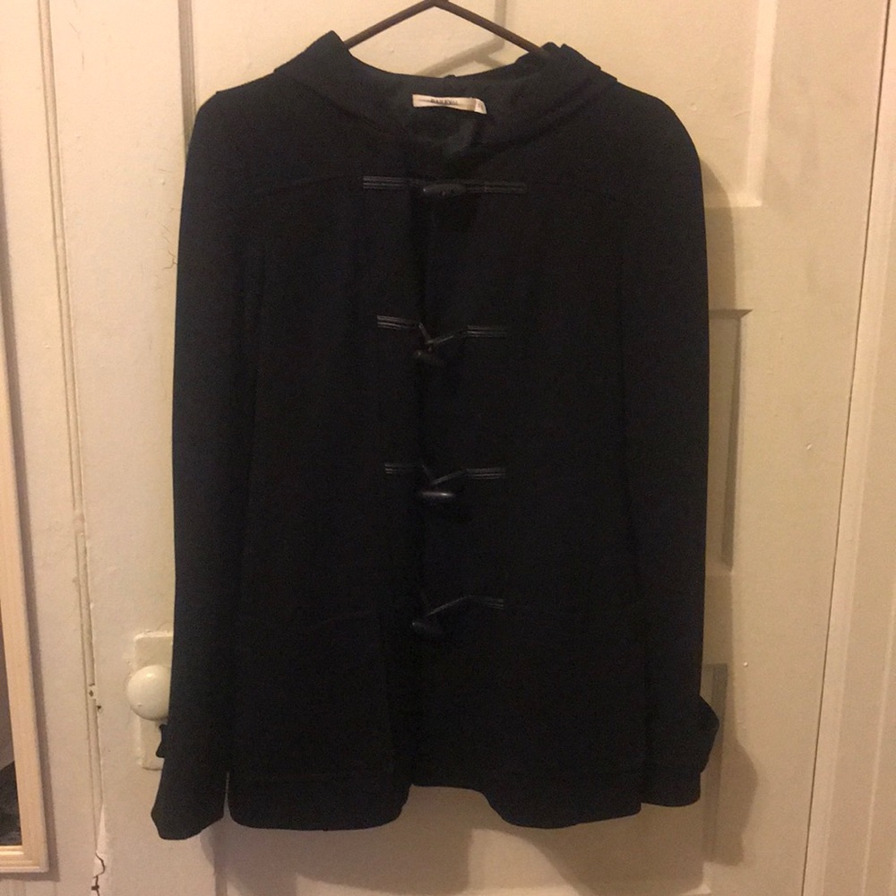 Black Hooded Bailey 44 Stretchy Pea Coat